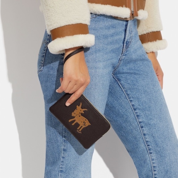 Coach Bags Coach Zodiac Corner Zip Wristlet With Capricorn Limited